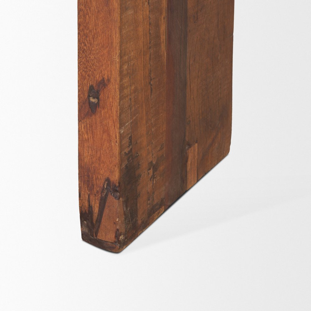 60" Brown Reclaimed Wood Frame Console Table