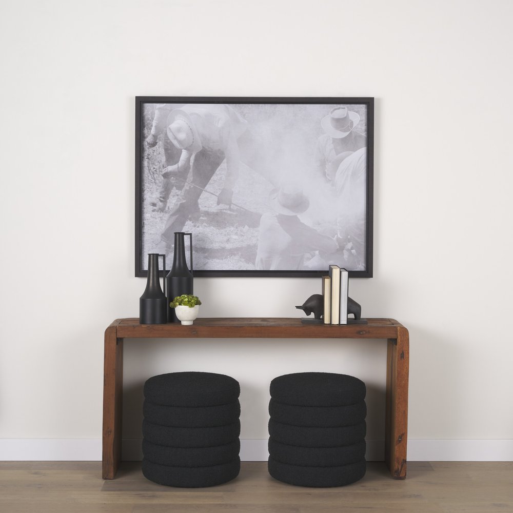 60" Brown Reclaimed Wood Frame Console Table
