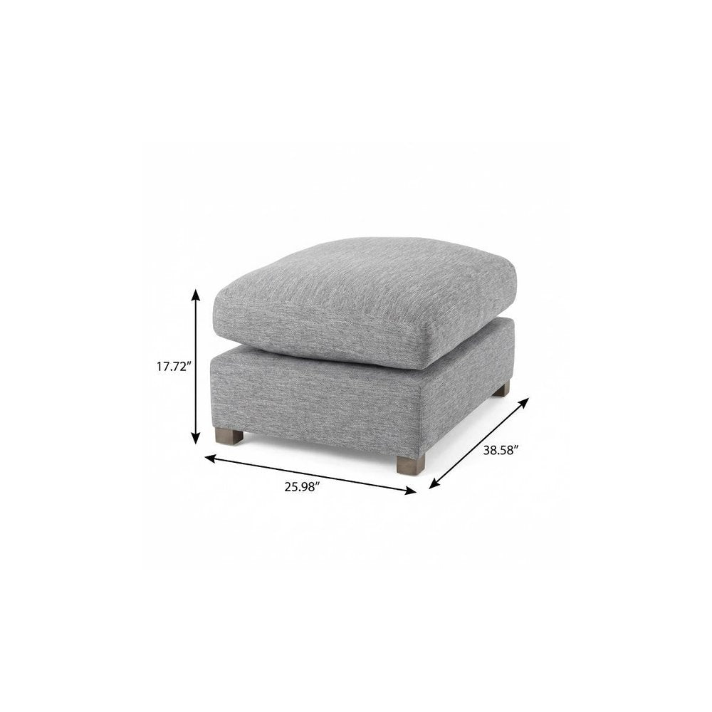 26" Gray and Brown Fabric Ottoman