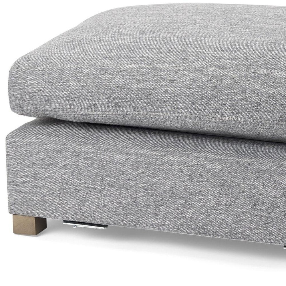 26" Gray and Brown Fabric Ottoman