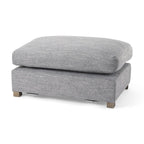 26" Gray and Brown Fabric Ottoman