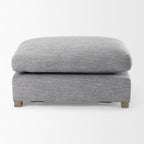 26" Gray and Brown Fabric Ottoman