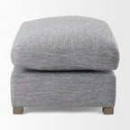 26" Gray and Brown Fabric Ottoman