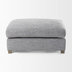 26" Gray and Brown Fabric Ottoman