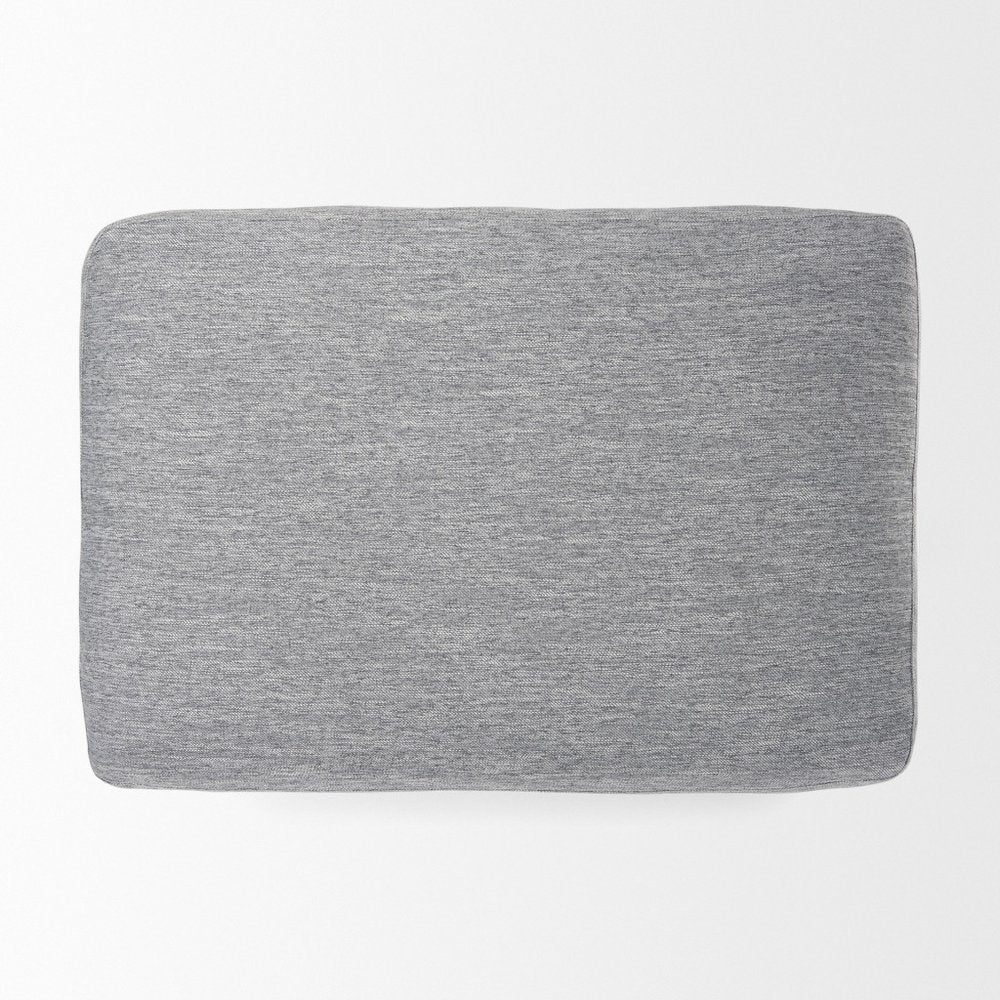 26" Gray and Brown Fabric Ottoman