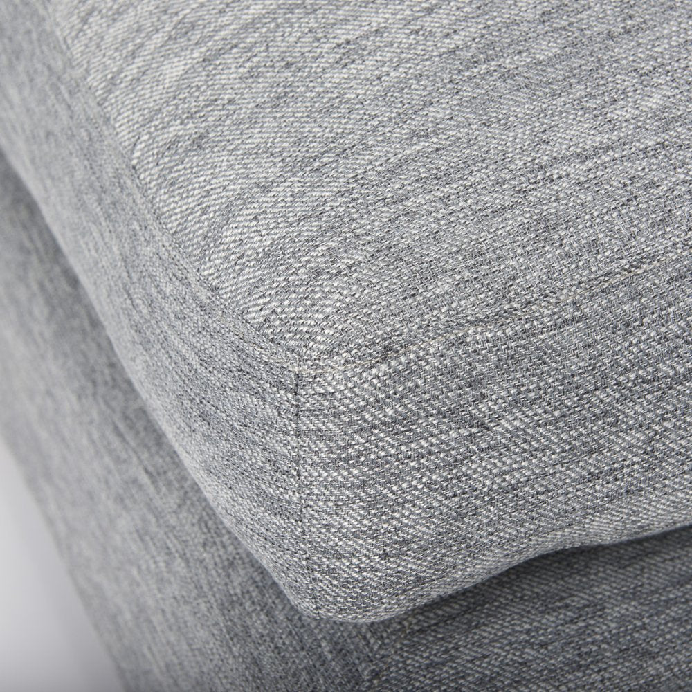 26" Gray and Brown Fabric Ottoman