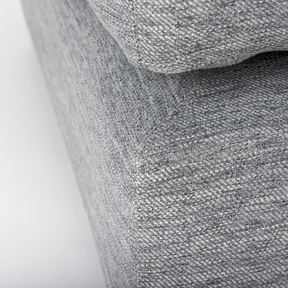 26" Gray and Brown Fabric Ottoman