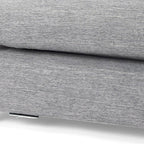 26" Gray and Brown Fabric Ottoman
