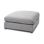 26" Gray and Brown Fabric Ottoman