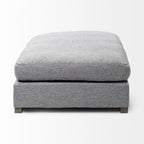 26" Gray and Brown Fabric Ottoman