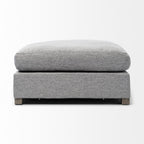26" Gray and Brown Fabric Ottoman