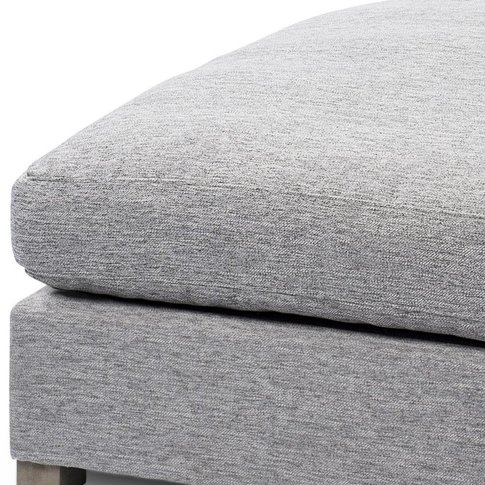 26" Gray and Brown Fabric Ottoman