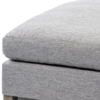 26" Gray and Brown Fabric Ottoman