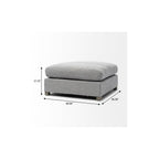 26" Gray and Brown Fabric Ottoman
