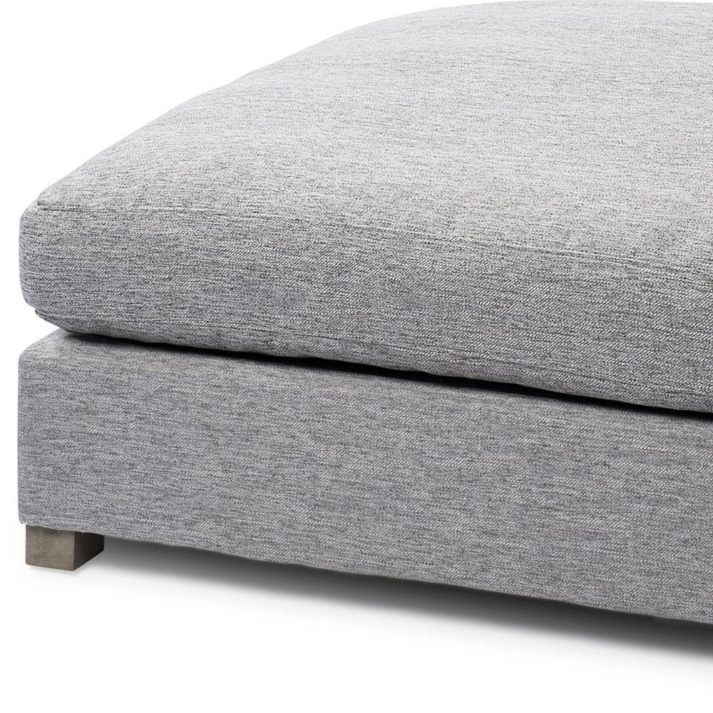 26" Gray and Brown Fabric Ottoman