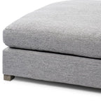 26" Gray and Brown Fabric Ottoman