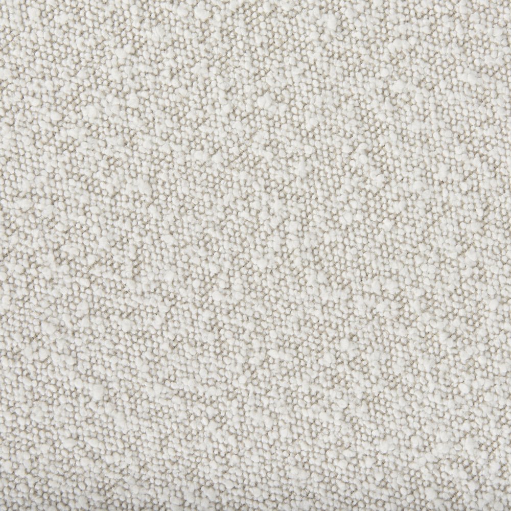 21" Cream and Black Boucle And Metal Round Pouf Ottoman