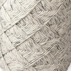 16" Beige and Gray Wool Chevron Round Pouf Ottoman