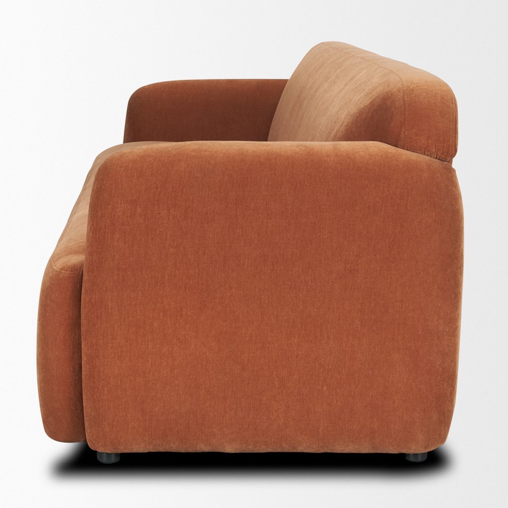 90" Rust Chenille Sofa