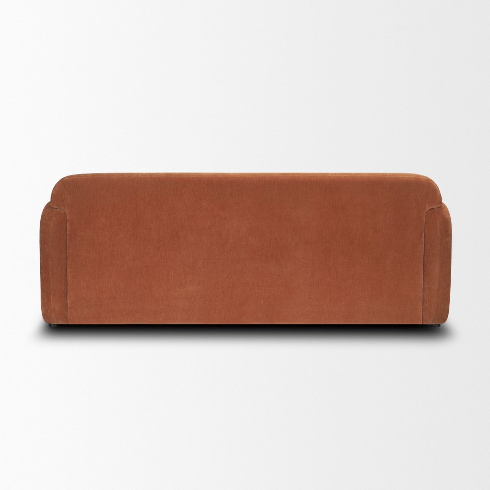 90" Rust Chenille Sofa