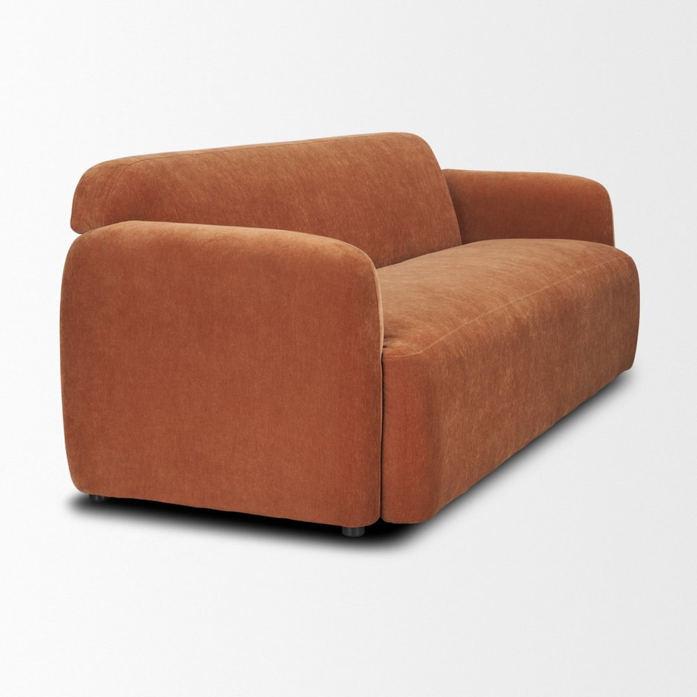 90" Rust Chenille Sofa