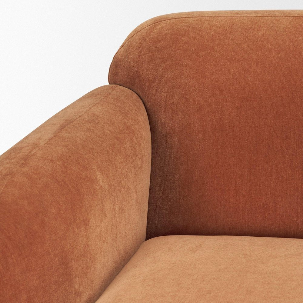 90" Rust Chenille Sofa