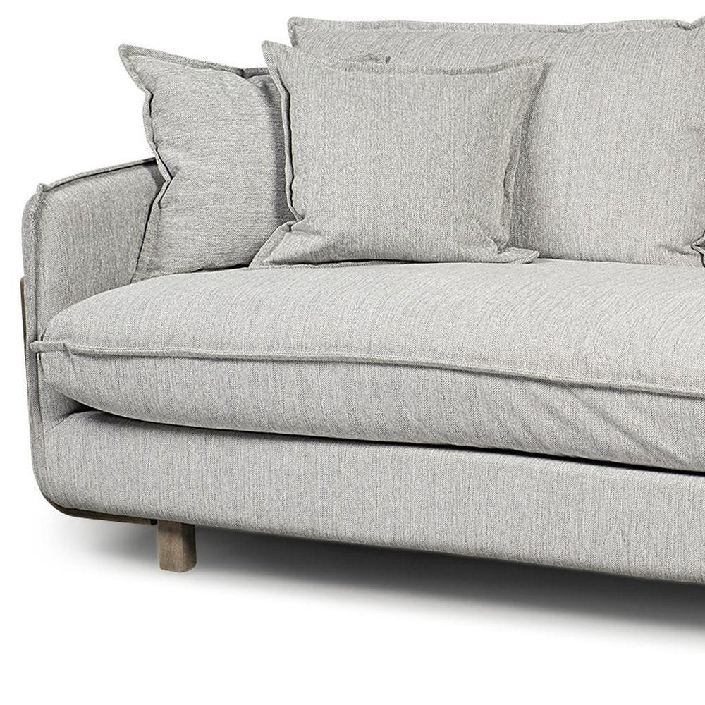 84" Gray Fabric Sofa With Toss Pillows