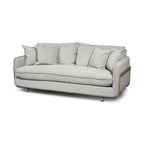 84" Gray Fabric Sofa With Toss Pillows