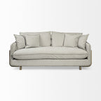 84" Gray Fabric Sofa With Toss Pillows