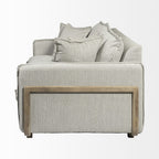 84" Gray Fabric Sofa With Toss Pillows