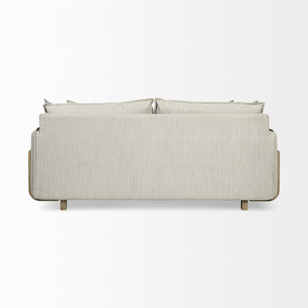 84" Gray Fabric Sofa With Toss Pillows