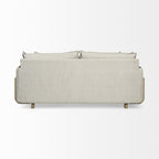 84" Gray Fabric Sofa With Toss Pillows