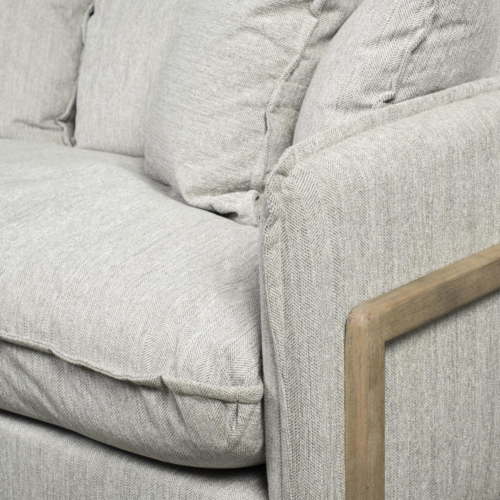 84" Gray Fabric Sofa With Toss Pillows