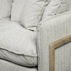 84" Gray Fabric Sofa With Toss Pillows