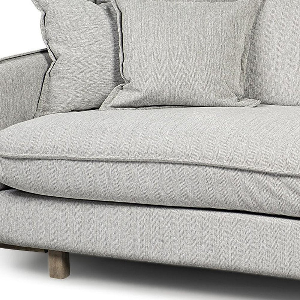 84" Gray Fabric Sofa With Toss Pillows