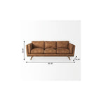 90" Brown Faux Leather Sofa