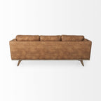 90" Brown Faux Leather Sofa