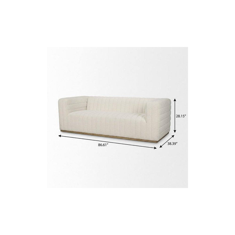 87" Cream Boucle Sofa
