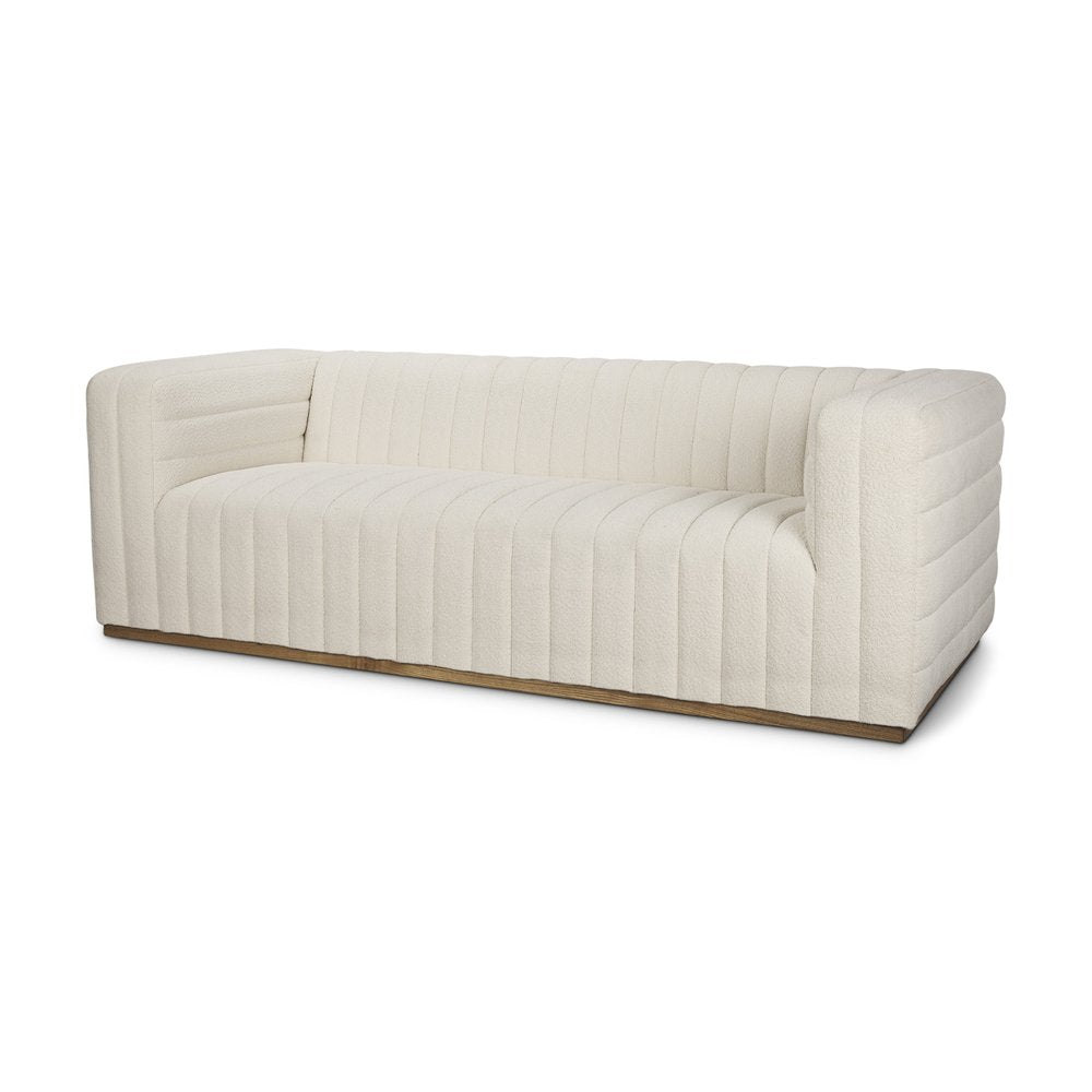 87" Cream Boucle Sofa
