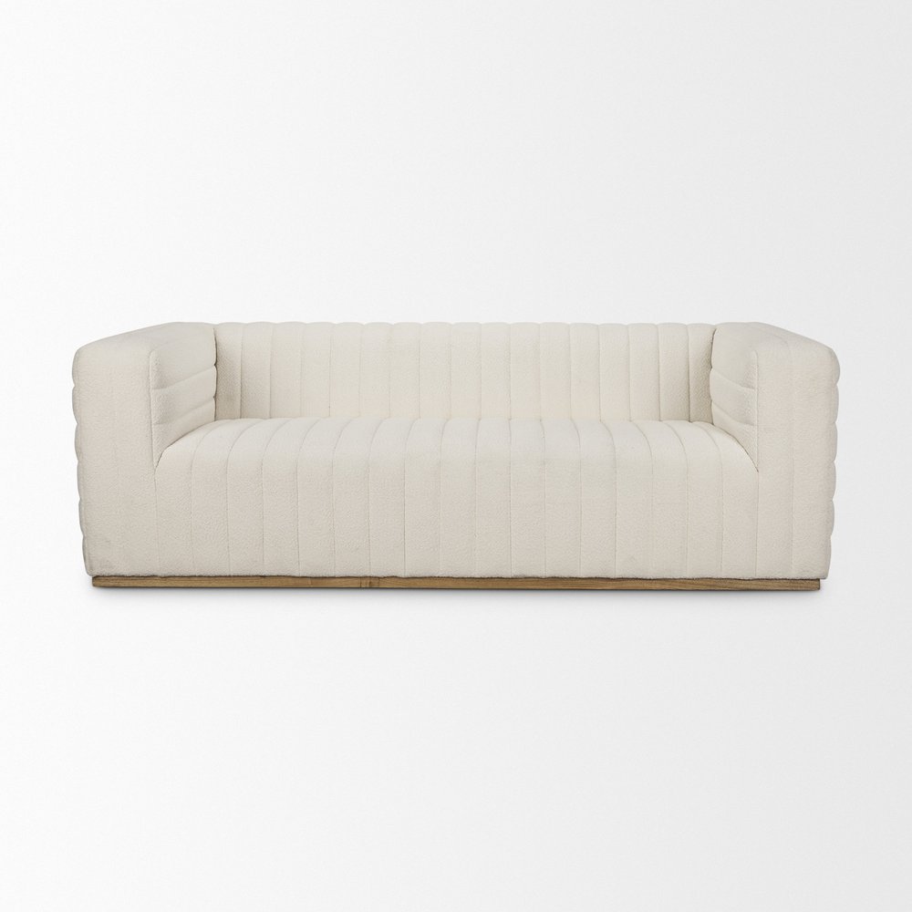 87" Cream Boucle Sofa