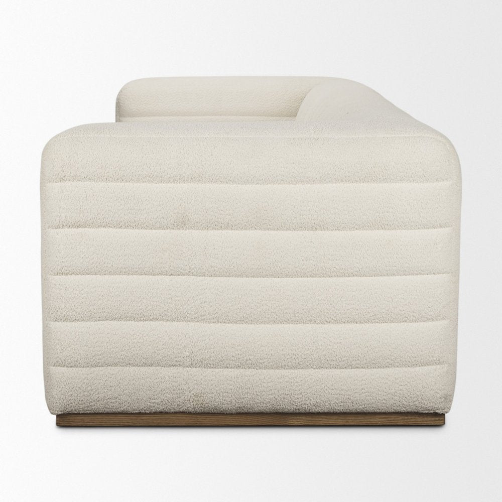 87" Cream Boucle Sofa