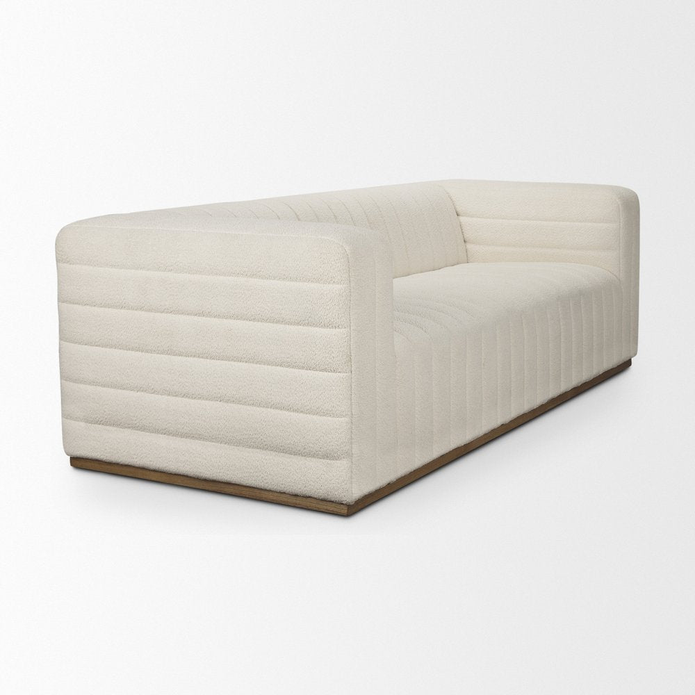 87" Cream Boucle Sofa