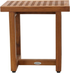 17" X 17" Brown Teak Rectangular Shower Bench