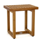 17" X 17" Brown Teak Rectangular Shower Bench