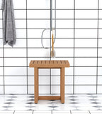 18" X 17" Brown Teak Rectangular Shower Bench