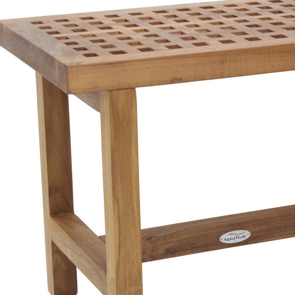 18" X 24" Brown Teak Rectangular Shower Bench