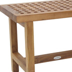 18" X 24" Brown Teak Rectangular Shower Bench