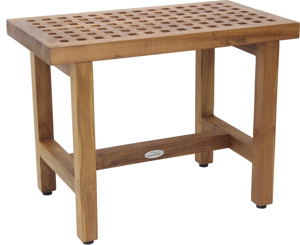 18" X 24" Brown Teak Rectangular Shower Bench