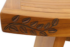 18" X 18" Brown Teak Rectangular Shower Bench