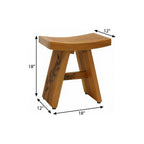 18" X 18" Brown Teak Rectangular Shower Bench